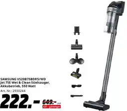 Saturn SAMSUNG VS20B75BDR5/WD Jet 75E Wet & Clean Stielsauger, Akkubetrieb, 550 Watt Angebot