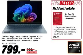 Saturn LENOVO Yoga Slim 7 14AKP10 Copilot+ PC-14 Zoll Angebot