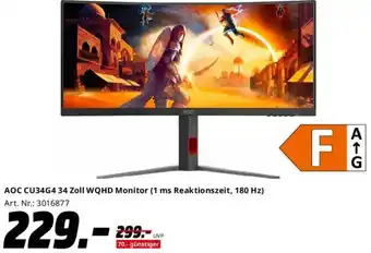 Saturn AOC CU34G4 34 Zoll WQHD Monitor Angebot