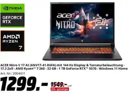 Saturn ACER Nitro V 17 AI (ANV17-41-R6FA) mit 144 Hz Display & Tastaturbeleuchtung Angebot