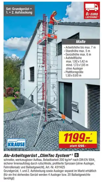toom Baumarkt KRAUSE Alu-Arbeitsgerüst,,ClimTec System" Angebot
