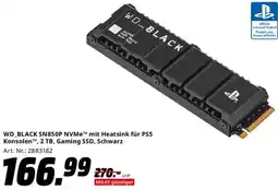 Saturn WD BLACK SN850P NVMe mit Heatsink für PS5 Konsolen, 2 TB, Gaming SSD, Schwarz Angebot