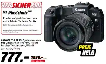 Saturn CANON EOS RP Kit Systemkamera mit Objektiv 24-105 mm, 7,5 cm Display Touchscreen, WLAN Angebot