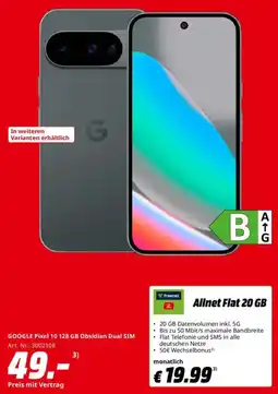 Saturn GOOGLE Pixel 10 128 GB Obsidian Dual SIM Angebot