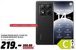 Saturn XIAOMI REDMI NOTE 14 PRO 5G 8+256GB MIDNIGHT BLACK Angebot