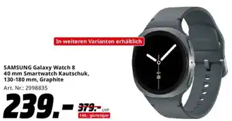 Saturn SAMSUNG Galaxy Watch 8 40 mm Smartwatch Kautschuk Angebot