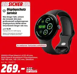Saturn GOOGLE Pixel Watch 3 (LTE) 45 mm, Smartwatch Aluminium Fluorelastomer Angebot