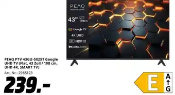 Saturn PEAQ PTV 43GU-5025T Google UHD TV Angebot