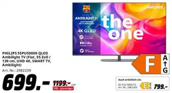 Saturn PHILIPS 55PUS9000 QLED Ambilight TV Angebot