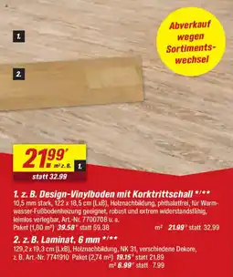 toom Baumarkt 1. z. B. Design-Vinylboden mit Korktrittschall Angebot