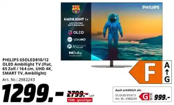 Saturn PHILIPS 650LED810/12 OLED Ambilight TV Angebot