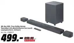 Saturn JBL Bar 800, True Dolby Atmos Soundbar mit abnehmbaren Surround Lautsprechern, Schwarz Angebot