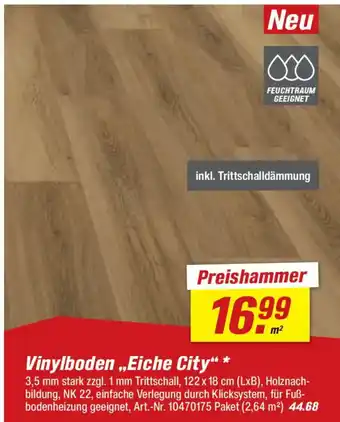 toom Baumarkt Vinylboden ,,Eiche City" Angebot
