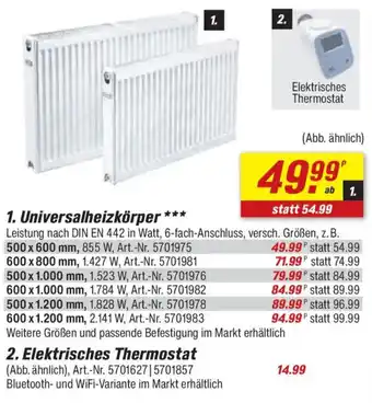 toom Baumarkt 2. Elektrisches Thermostat Angebot