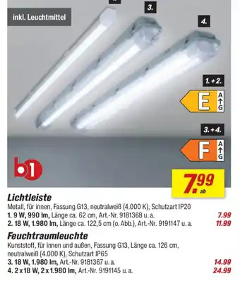 toom Baumarkt b1 Feuchtraumleuchte Angebot