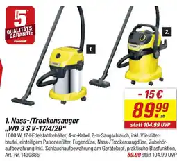 toom Baumarkt KÄRCHER 1. Nass-/Trockensauger ,,WD 3 S V-17/4/20" Angebot