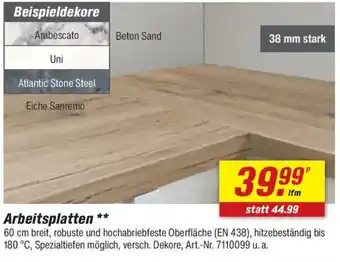 toom Baumarkt Arbeitsplatten Angebot