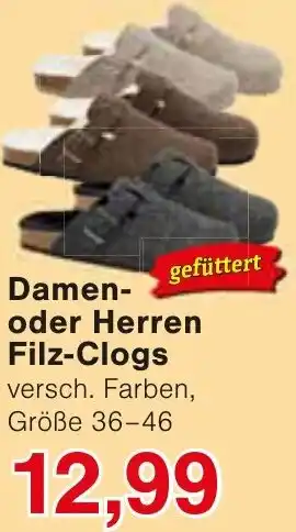 Wiglo Wunderland Damen- oder Herren Filz-Clogs Angebot