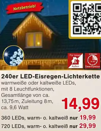 Wiglo Wunderland 240er LED-Eisregen-Lichterkette Angebot