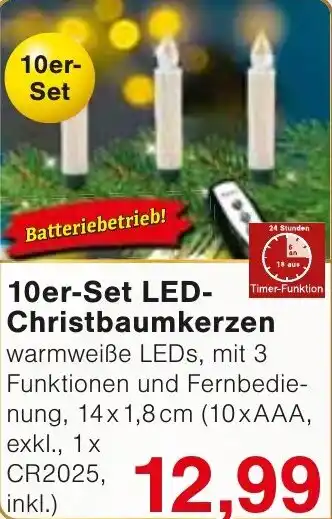 Wiglo Wunderland 10er-Set LED- Christbaumkerzen Angebot