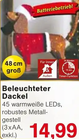 Wiglo Wunderland Beleuchteter Dackel Angebot