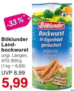 Wiglo Wunderland Böklunder Landbockwurst Angebot