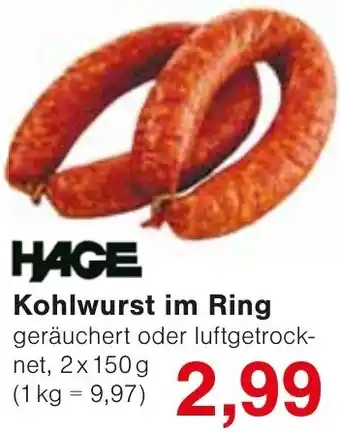 Wiglo Wunderland HAGE Kohlwurst im Ring Angebot