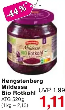 Wiglo Wunderland Hengstenberg Mildessa Bio Rotkohl Angebot