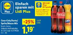 Lidl Coca-Cola/Fanta/ Sprite/Mezzo Mix Angebot