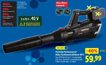 Lidl Parkside Performance Akku-Turbinenlaubbläser 40 V Angebot