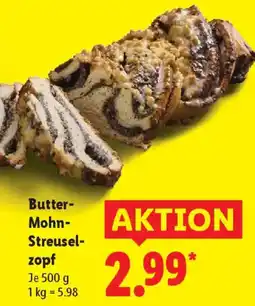 Lidl Butter Mohn Streuselzopf Angebot
