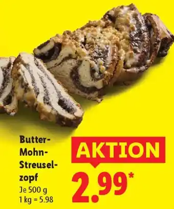 Lidl Butter Mohn Streuselzopf Angebot