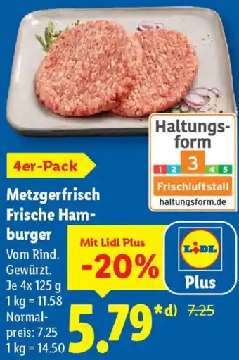 Lidl Metzgerfrisch Frische Hamburger Angebot