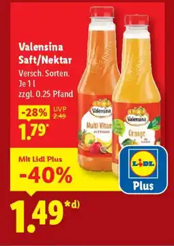 Lidl Valensina Saft/Nektar Angebot