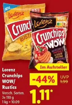 Lidl Lorenz Crunchips wow/ Rustics Angebot