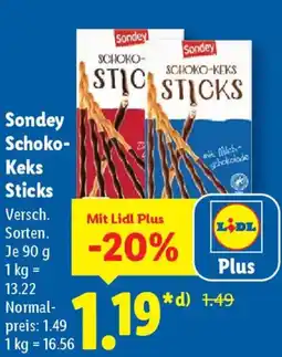 Lidl Sondey Schoko Keks Sticks Angebot