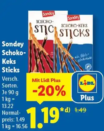 Lidl Sondey Schoko Keks Sticks Angebot