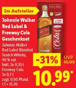 Lidl Johnnie Walker Red Label Freeway Cola Geschenkset Angebot