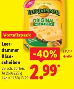 Lidl Leer- dammer Käse- scheiben Angebot