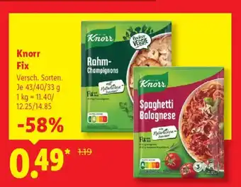 Lidl Knorr Fix Angebot
