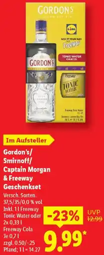 Lidl Gordon's/ Smirnoff/ Captain Morgan & Freeway Geschenkset Angebot