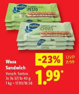 Lidl Wasa Sandwich Angebot