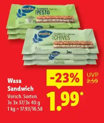 Lidl Wasa Sandwich Angebot
