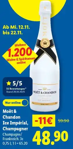 Lidl Moët & Chandon Ice Impérial, Champagner Angebot