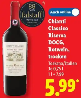 Lidl Chianti Classico Riserva DOCG, Rotwein, trocken Angebot