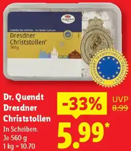 Lidl Dr. Quendt Dresdner Christstollen Angebot