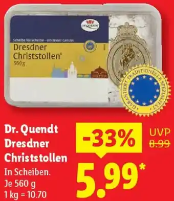 Lidl Dr. Quendt Dresdner Christstollen Angebot