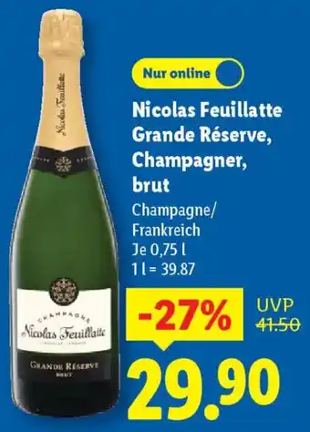 Lidl Nicolas Feuillatte Grande Réserve, Champagner, brut Angebot