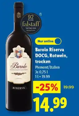 Lidl Barolo Riserva DOCG, Rotwein, trocken Angebot