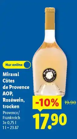 Lidl Miraval Côtes de Provence AOP, Roséwein, trocken Angebot